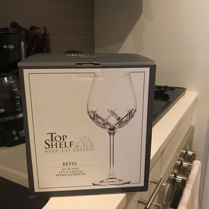 NWT Hand Cut Crystal Wine Glasses (4)